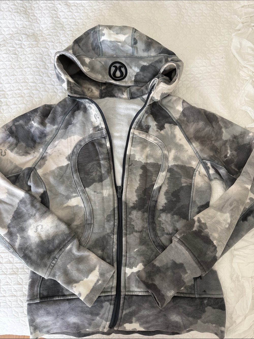 Lululemon Scuba Hoodie in Gray Camo/Tie-Dye
